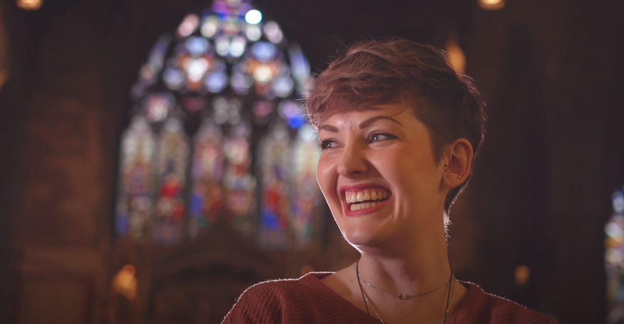 happy woman smiling