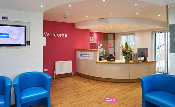 The reception area at a Total Orthodontics practice
