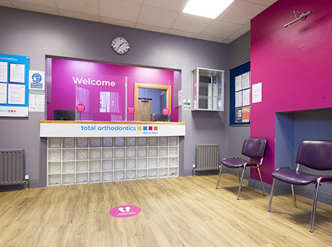 Reception desk of Total Orthodontics Belfast, Ormeau Road