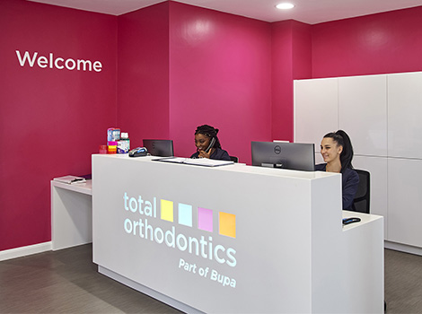 Reception area at Total Orthodontics Lewisham