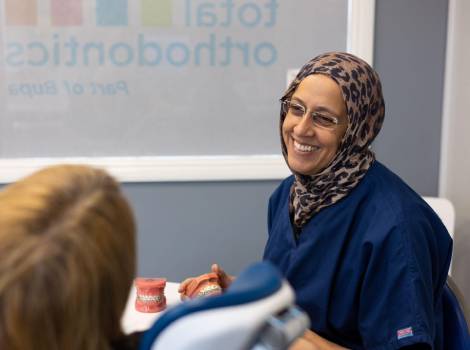 Dr Rasha El-Oshar discusses options with a patient